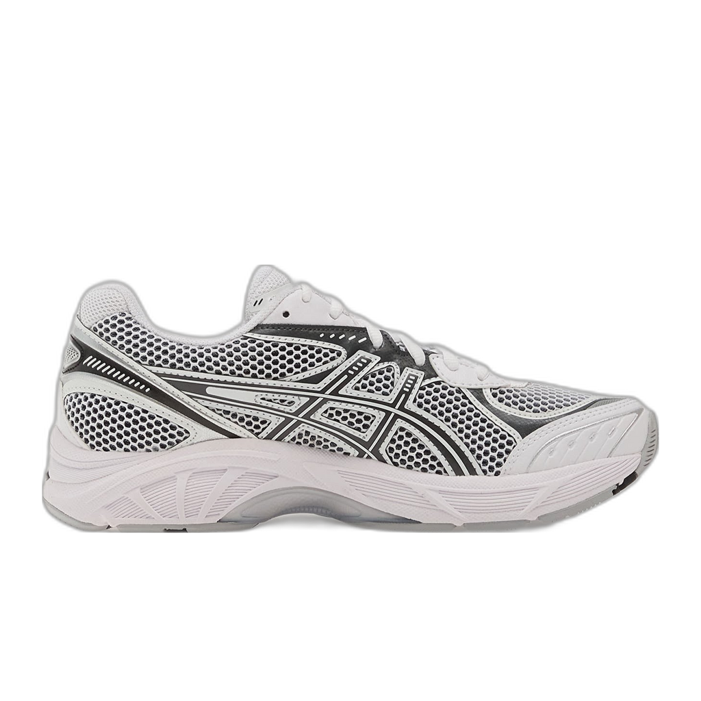 נעלי אסיקס אופנה Asics GT-2160 בצבע White/Graphite Grey – מבט צד חיצוני על הרשת הלבנה והקווים האפורים