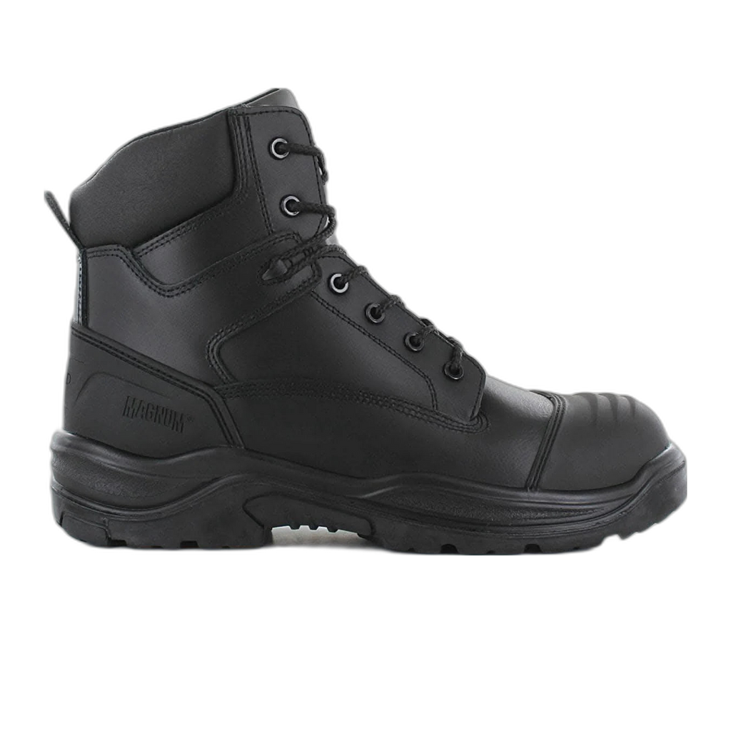 מגנום MAGM801231/001 M ROADMASTER CT CP BLACK – מגף בטיחות מעור שחור בגובה הקרסול, עם שרוכים וקצה מחוזק.
