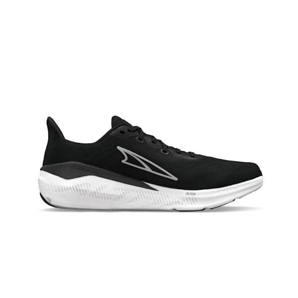 Altra Experience Form A0A85NT000 של Altra היא נעל ריצה ספורטיבית בשחור-לבן הכוללת עיצוב בגזרה נמוכה, לוגו לבן וסוליה מרופדת.