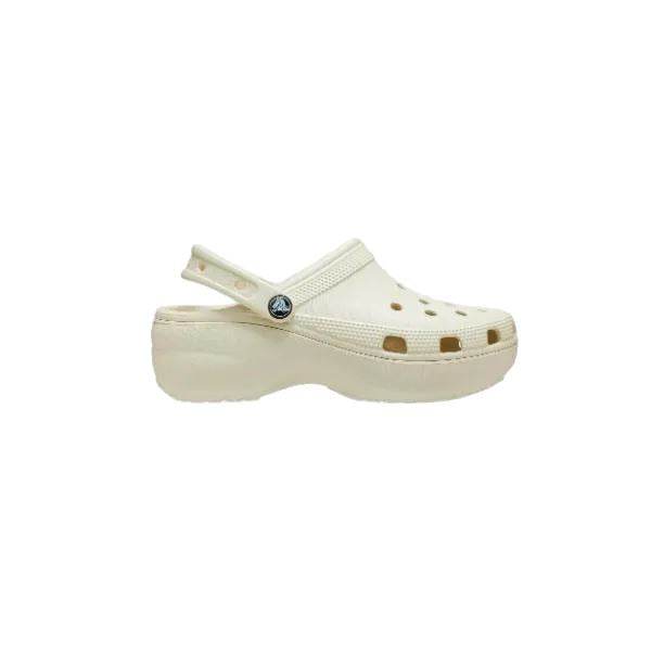 כפכפי פלטפורמה קרוקס לנשים בצבע קרם Crocs 206750-2Y2 Classic Platform Clog Bone - AroSport