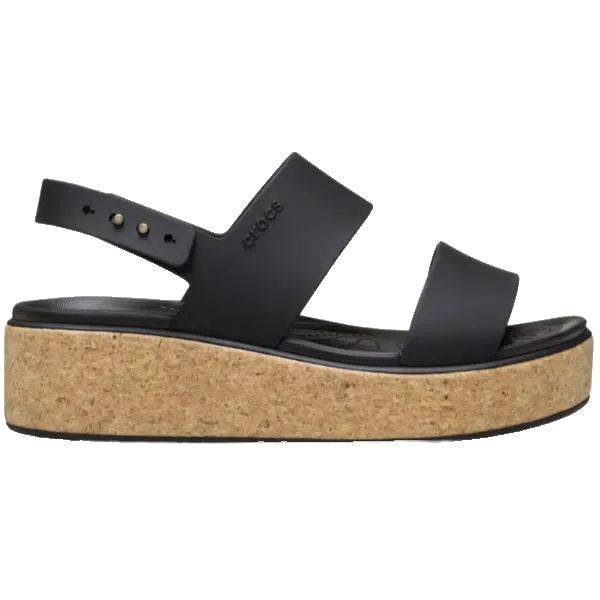 כפכפי קרוקס ברוקלין לנשים Crocs 211144-060 Brooklyn Cork Low Wedge BLK - AroSport