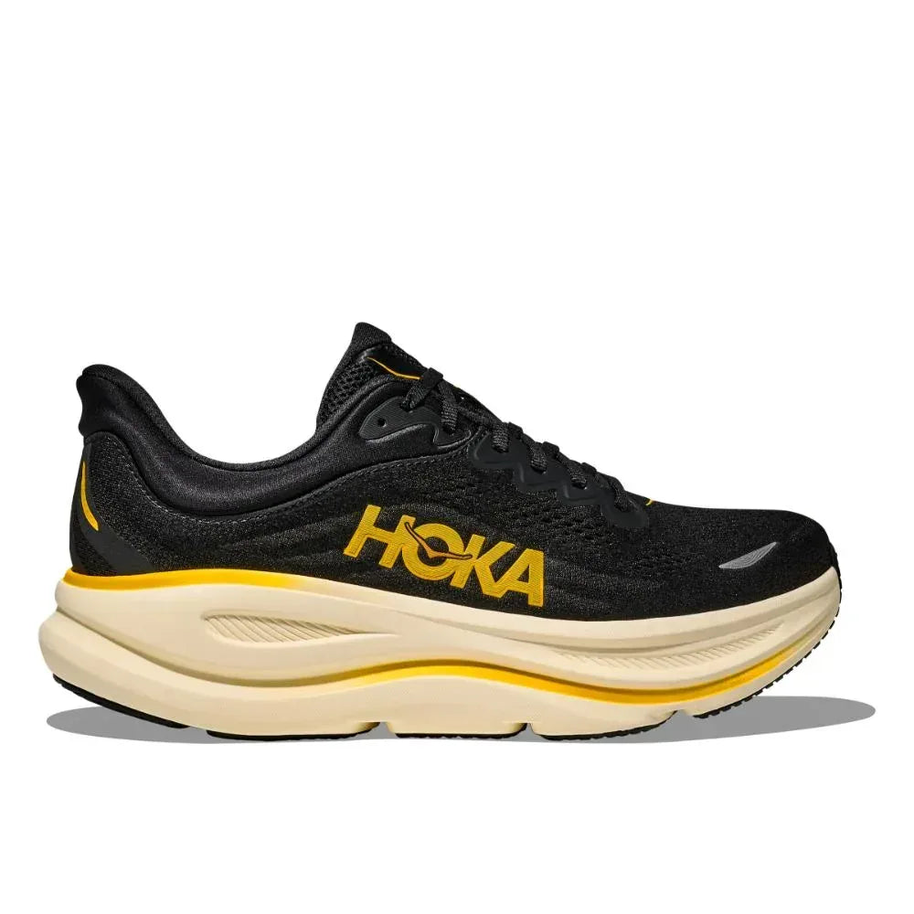 נעלי הוקה בונדי 9 לגברים - שחור פחם/צהוב | Hoka Bondi 9 Men Carbon Black/Yellow 1162011
