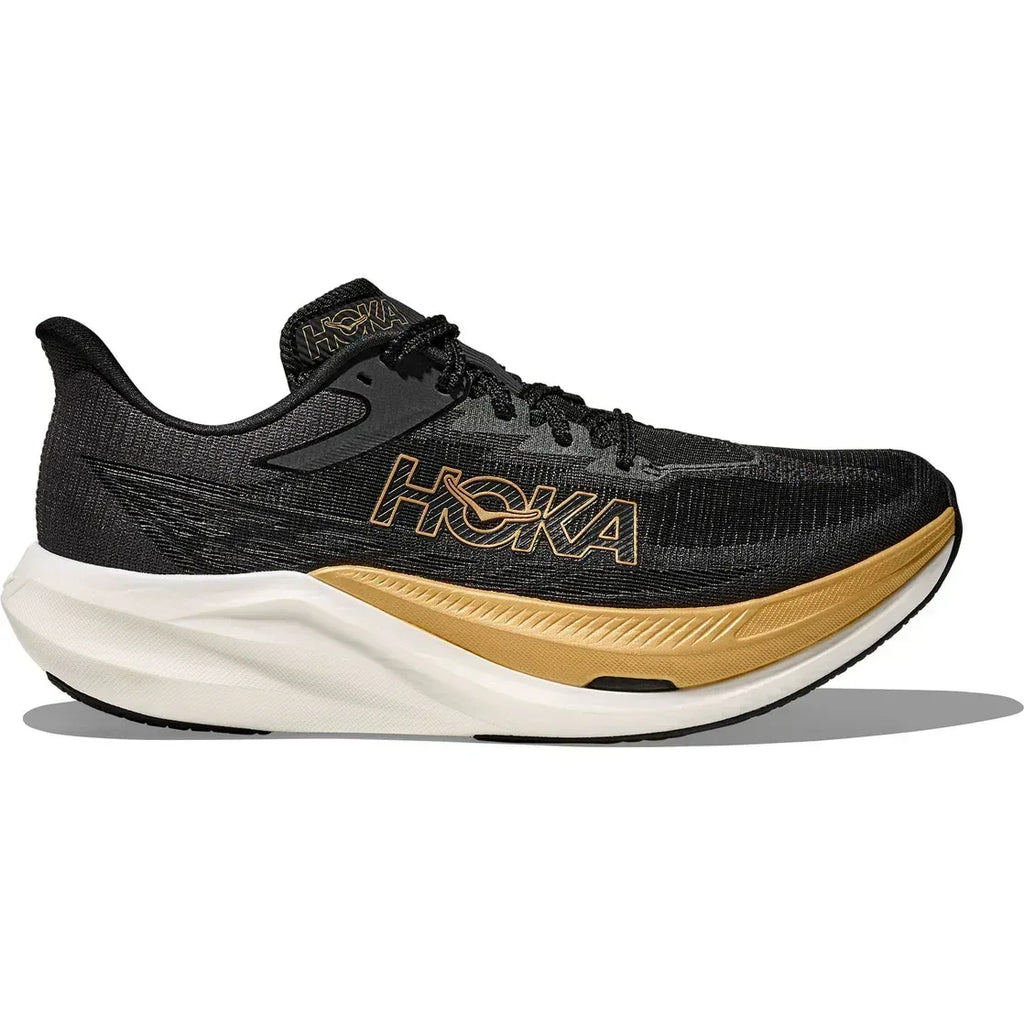 נעלי ריצה תחרותיות הוקה רוקט X 3 - שחור/זהב | Hoka Rocket X 3 Unisex Black/Gold 1168724
