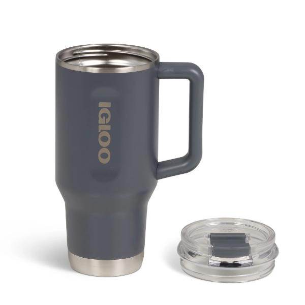 ספל שתיה תרמי Igloo Flip 'N' Sip Travel Mug Light Gray 1L - AroSport - Igloo