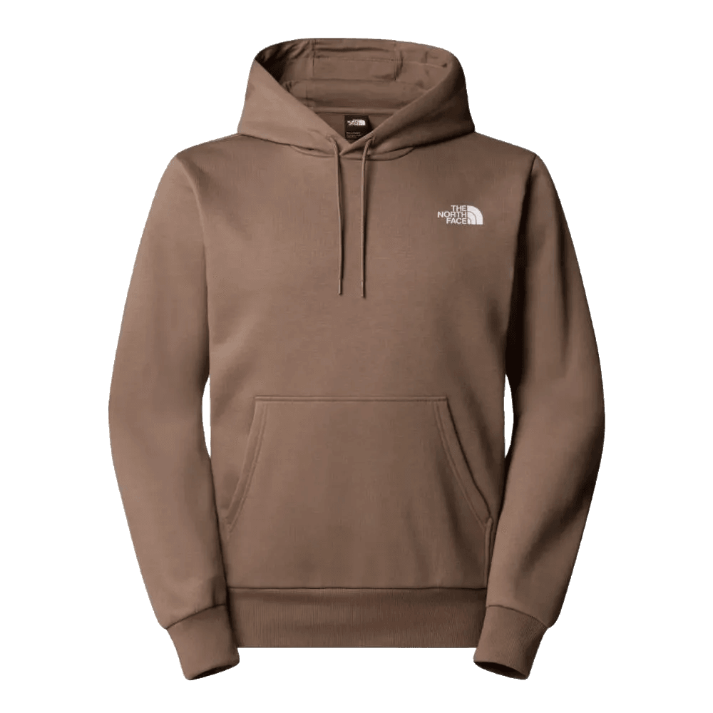 קפוצון גברים The North Face SIMPLE DOME HOODIE TA89FCBOW בגוון חום, עם קפוצ'ון קשיר, כיס קדמי ולוגו לבן על החזה. מתאים כאופנת גברים יומיומית.