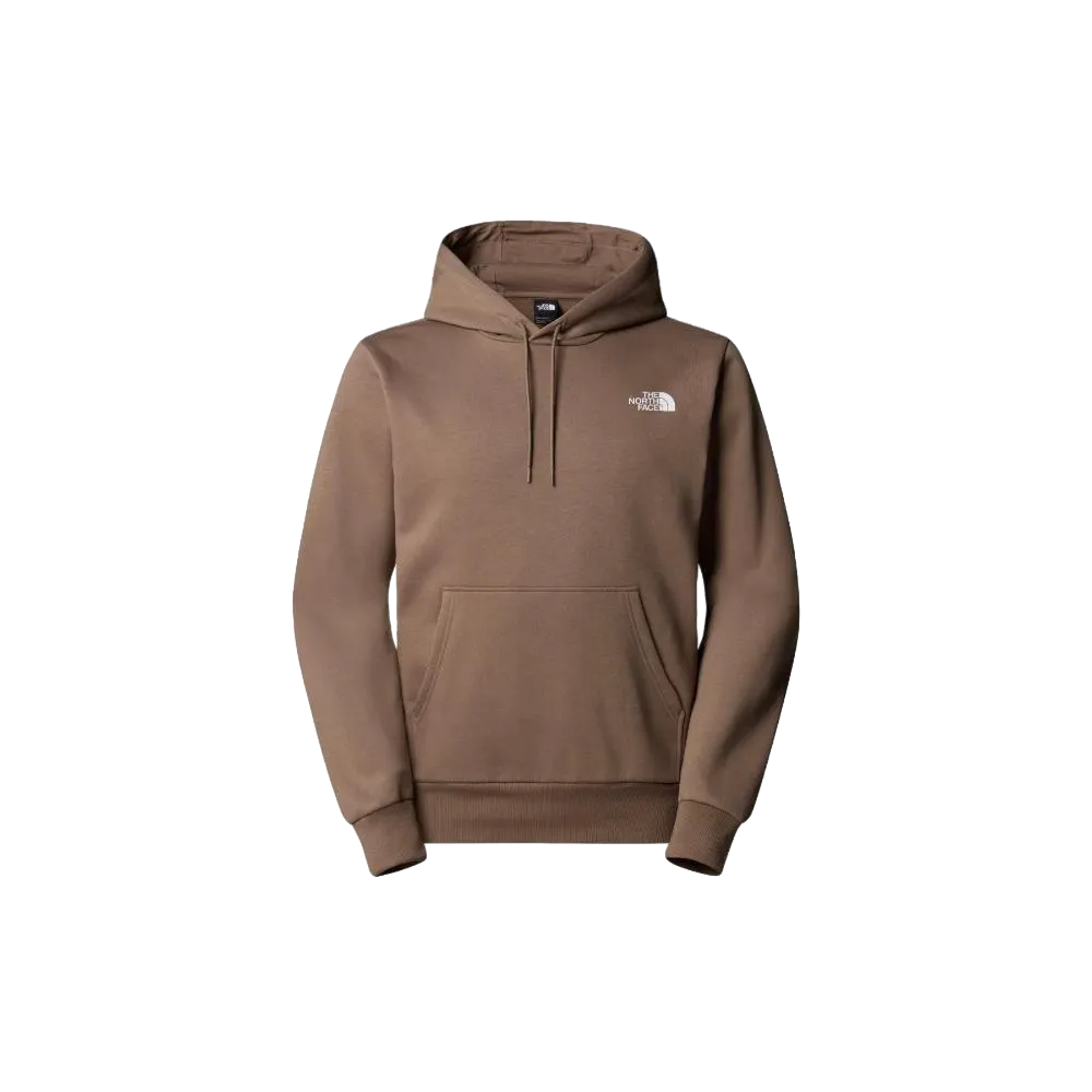 The North Face קפוצון גברים SIMPLE DOME HOODIE TA89FCBOW בצבע חום, עם כיס קדמי ולוגו The North Face על החזה השמאלי, מוצג על רקע לבן.