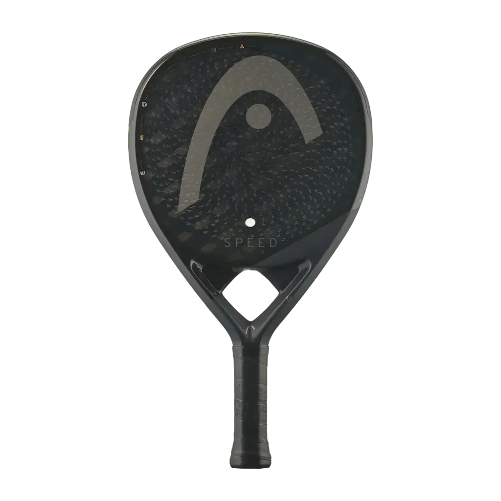 מחבט פאדל Head SPEED ONE 2025 בצבע שחור עם משטח קרבון מחוספס, לוגו Head גדול, טכנולוגיית HEAD ONE והכיתוב SPEED ליד הידית.