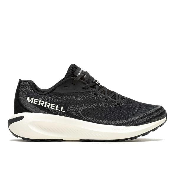 נעל ריצה של Merrell J068167 MORPHLITE שחור ולבן על רקע לבן.