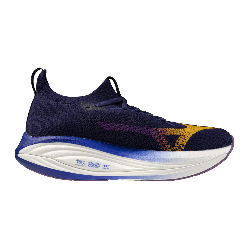 נעל ריצה Mizuno Neo Vista 3 Rhodonite לנשים בגוון כחול לילה וסגול – מבט צד חיצוני