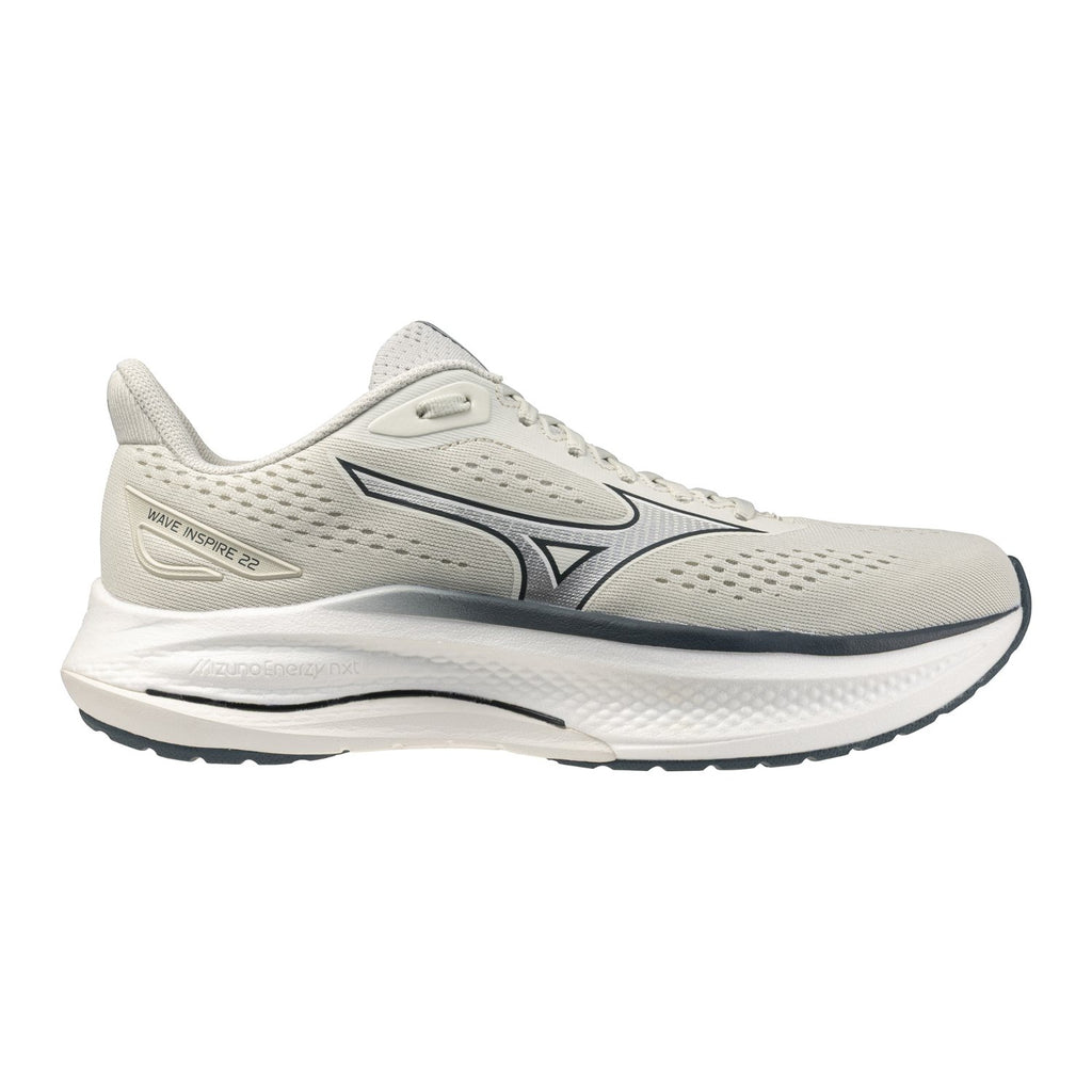 נעל ריצה Mizuno Wave Inspire 22 Foggy Dew לגברים בגוון אפור ערפל – מבט צד חיצוני