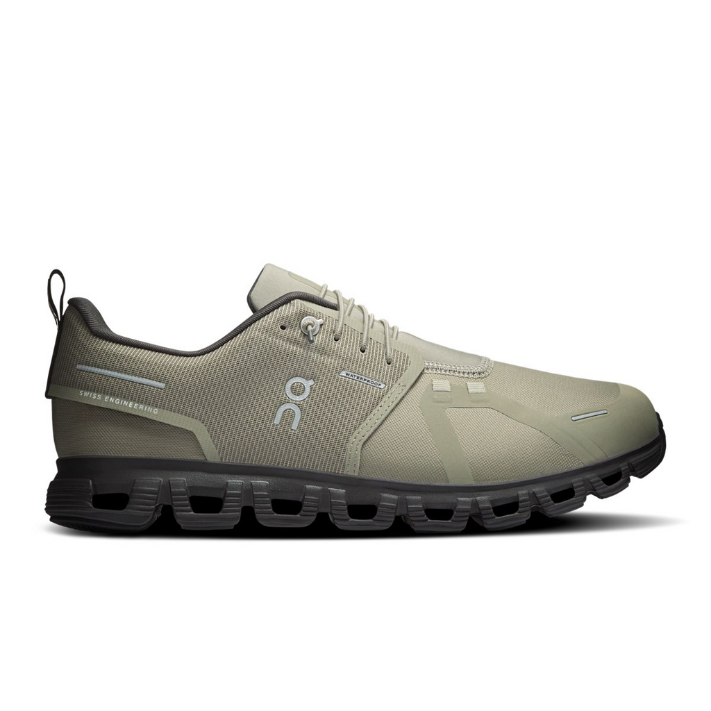 נעלי און קלאוד 6 נגד מים לגברים On Cloud 6 Waterproof בצבע Olive/Espresso, מבט צד חיצוני – סילואט נקי עם סוליית CloudTec®