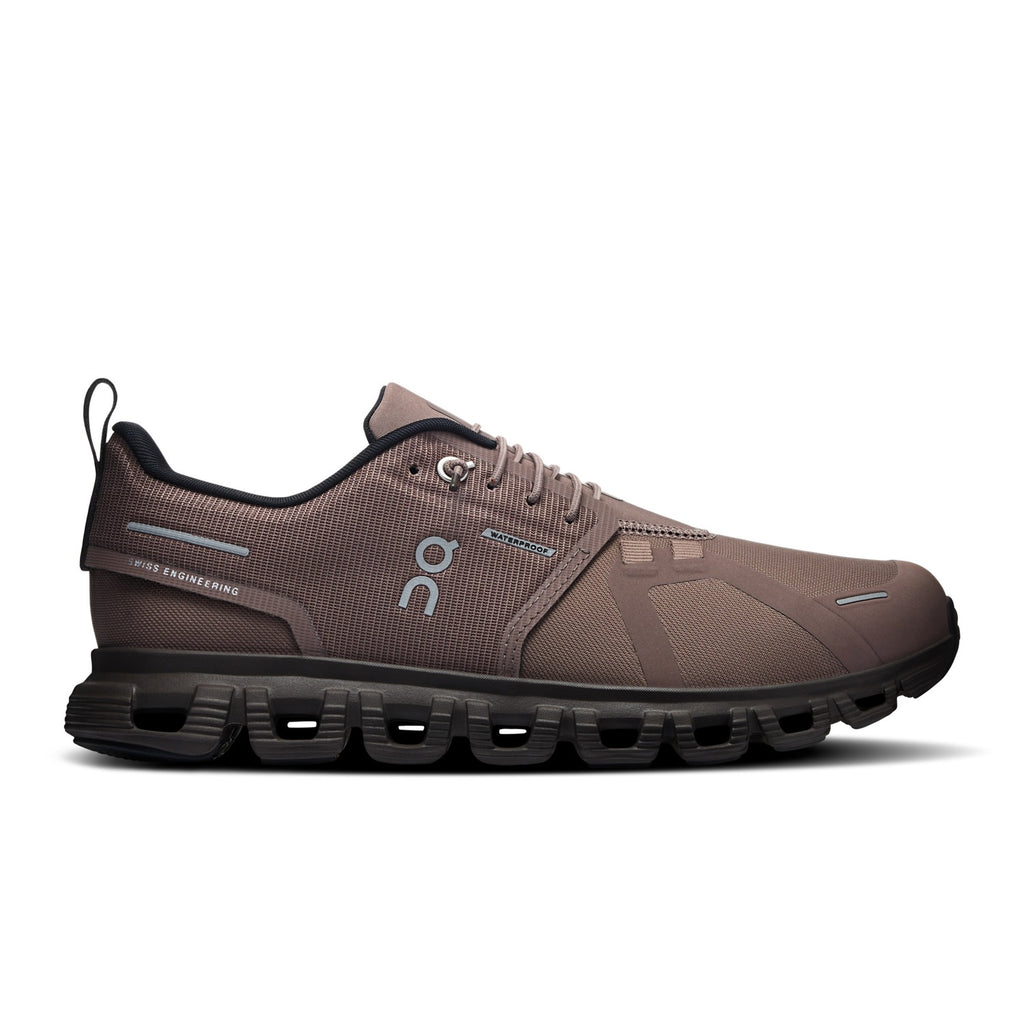 נעל און קלאוד 6 נגד מים לנשים On Cloud 6 Waterproof בצבע Ash/Sable במבט צד חיצוני – סילואט נקי עם סוליית CloudTec®