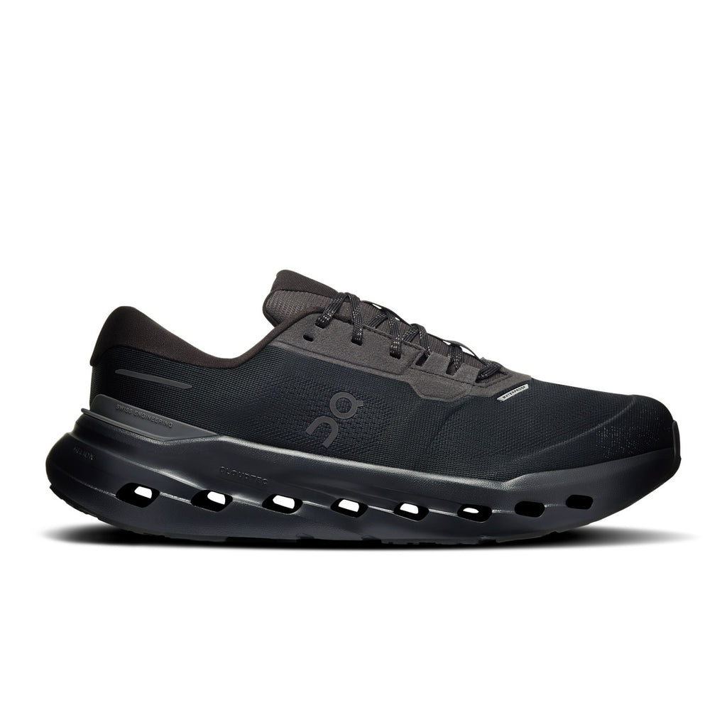 נעלי ריצה און קלאוד ראנר 3 נגד מים לגברים On Cloudrunner 3 Waterproof בצבע שחור, מבט צד חיצוני – סוליית CloudTec® יציבה ודרופ 8 מ"מ