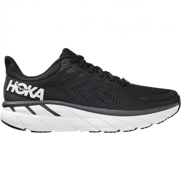 נעלי ריצה  הוקה קליפטון 7 לגברים בצבע שחור/לבן Hoka 1110508/BWHT CLIFTON 7-Black/White - AroSport - ארוספורט Hoka