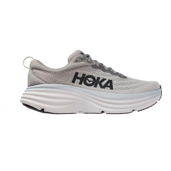 נעלי ריצה לנשים Hoka Bondi 8 באפור ושחור.