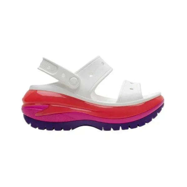סנדלי קרוקס פלטפורמה במהדורה מיוחדת Crocs Classic Mega Crush Sandal Neon Purple 207989-94S - AroSport - ארוספורט Crocs